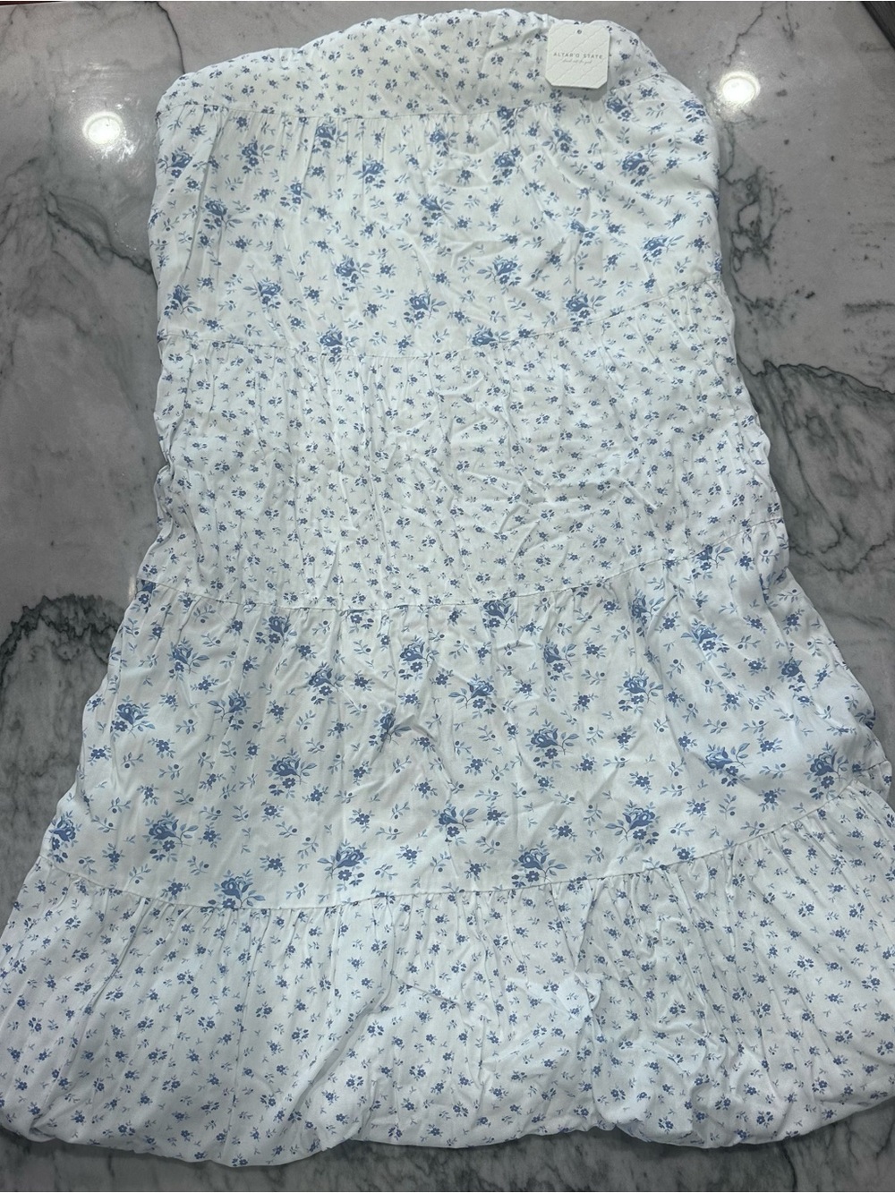 Altar’d State Maxi Skirt Ivory/Blue